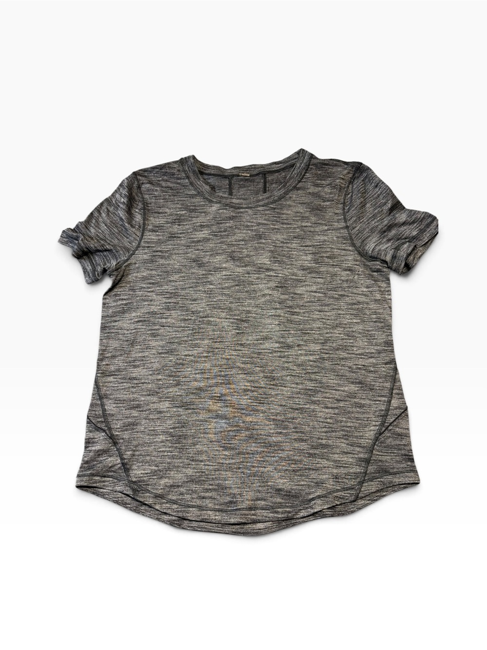 lululemon Long Distance Short Sleeve Tee Heathered Black Gray Size S 4-6